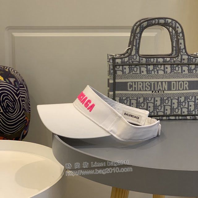 Balenciaga新品女士帽子 巴黎世家新款彩色純棉立體logo空頂帽遮陽帽  mm1664